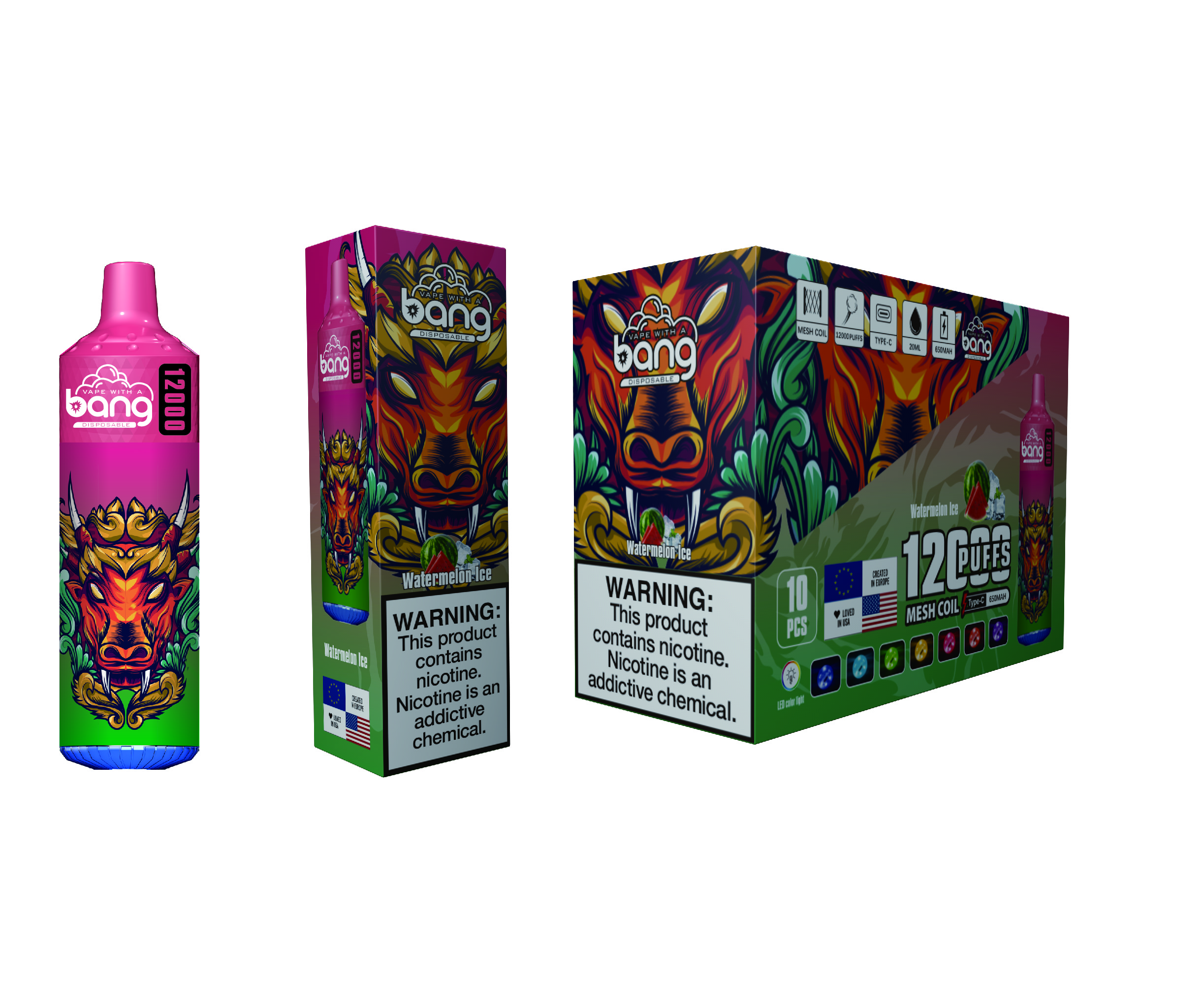 (Tornadó 12 000 szívás) görögdinnyejég (2% nikotin) - ibangvape-Hungary