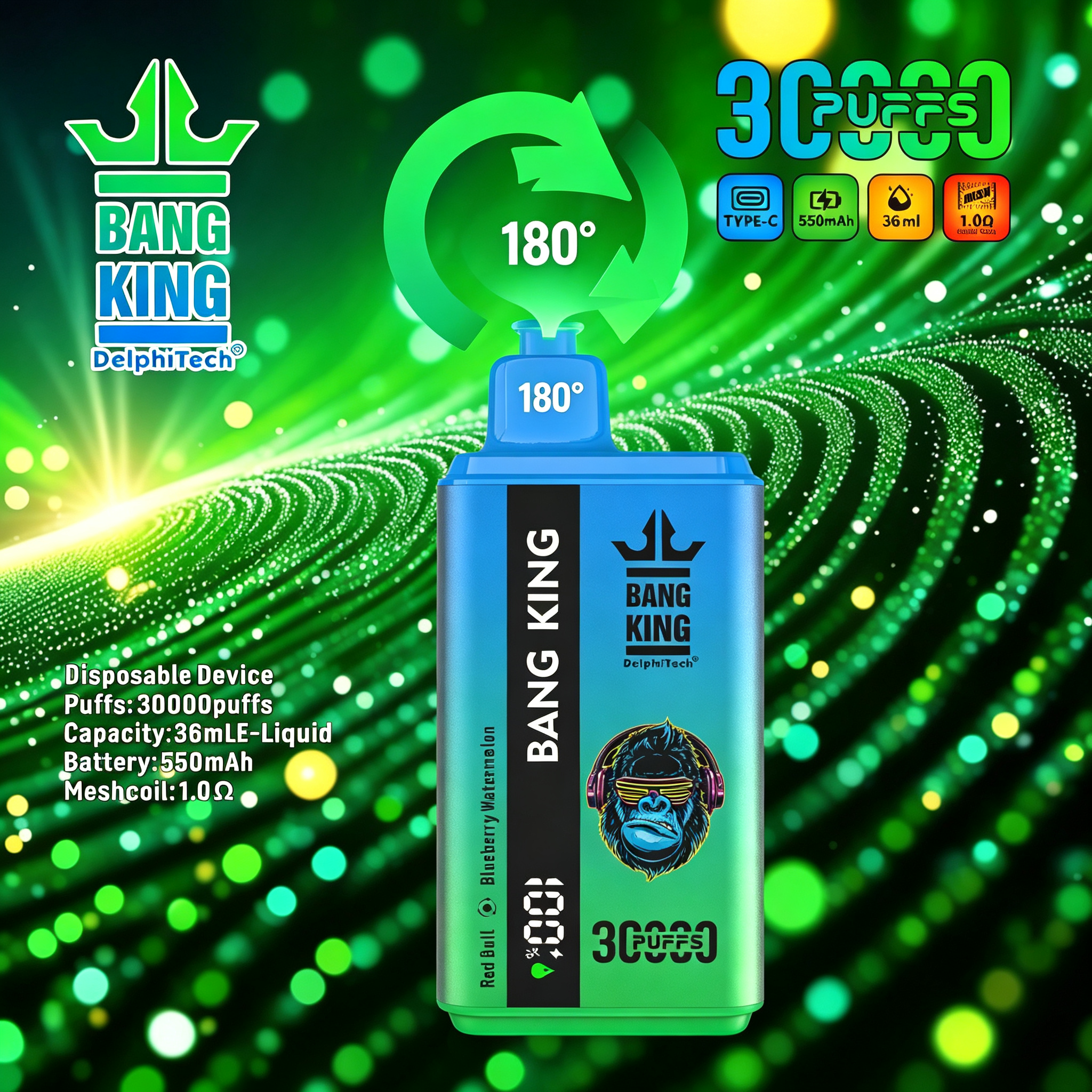 (30 000 szívás & 2 az 1‑ben) vörös bika + áfonya‑görögdinnye (2% nikotin) - ibangvape-Hungary