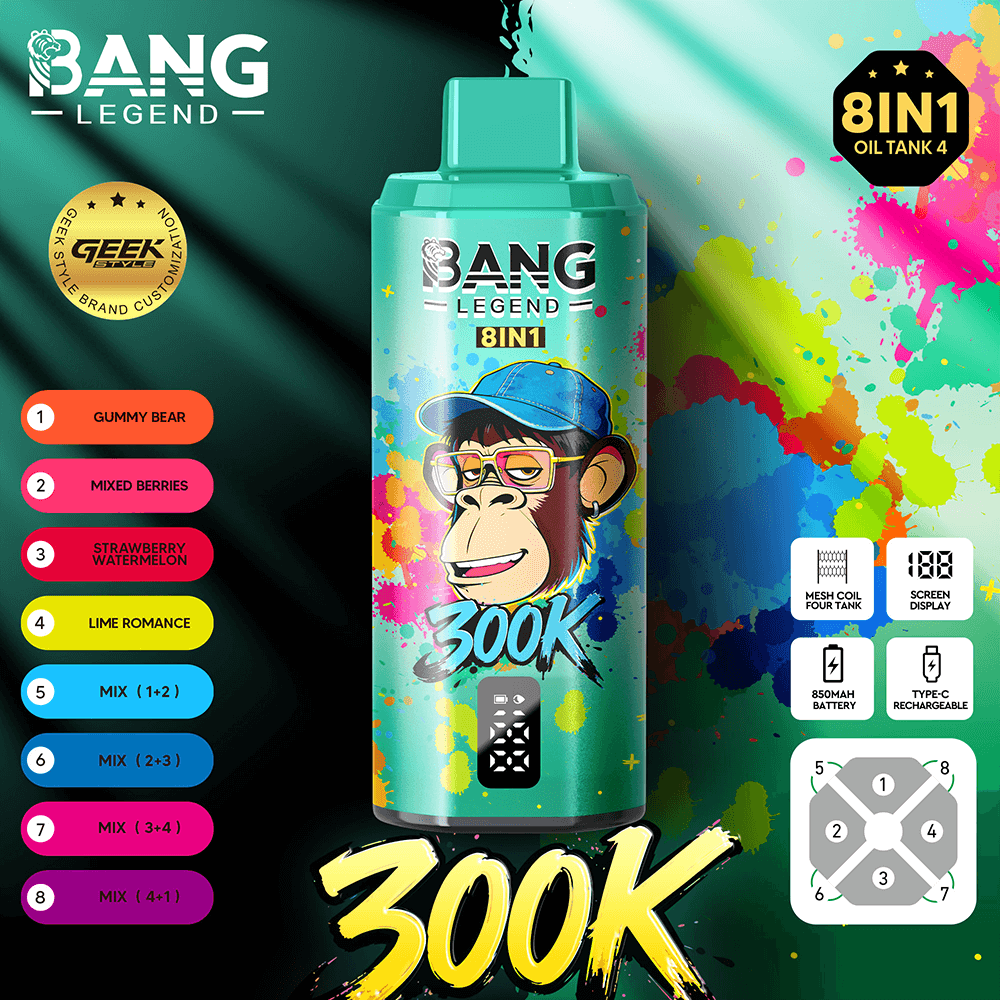 (300 000 szívás & 8 az 1‑ben) medve zselék + vegyes bogyók + eper‑görögdinnye + romantikus lime (2% nikotin) - ibangvape-Hungary