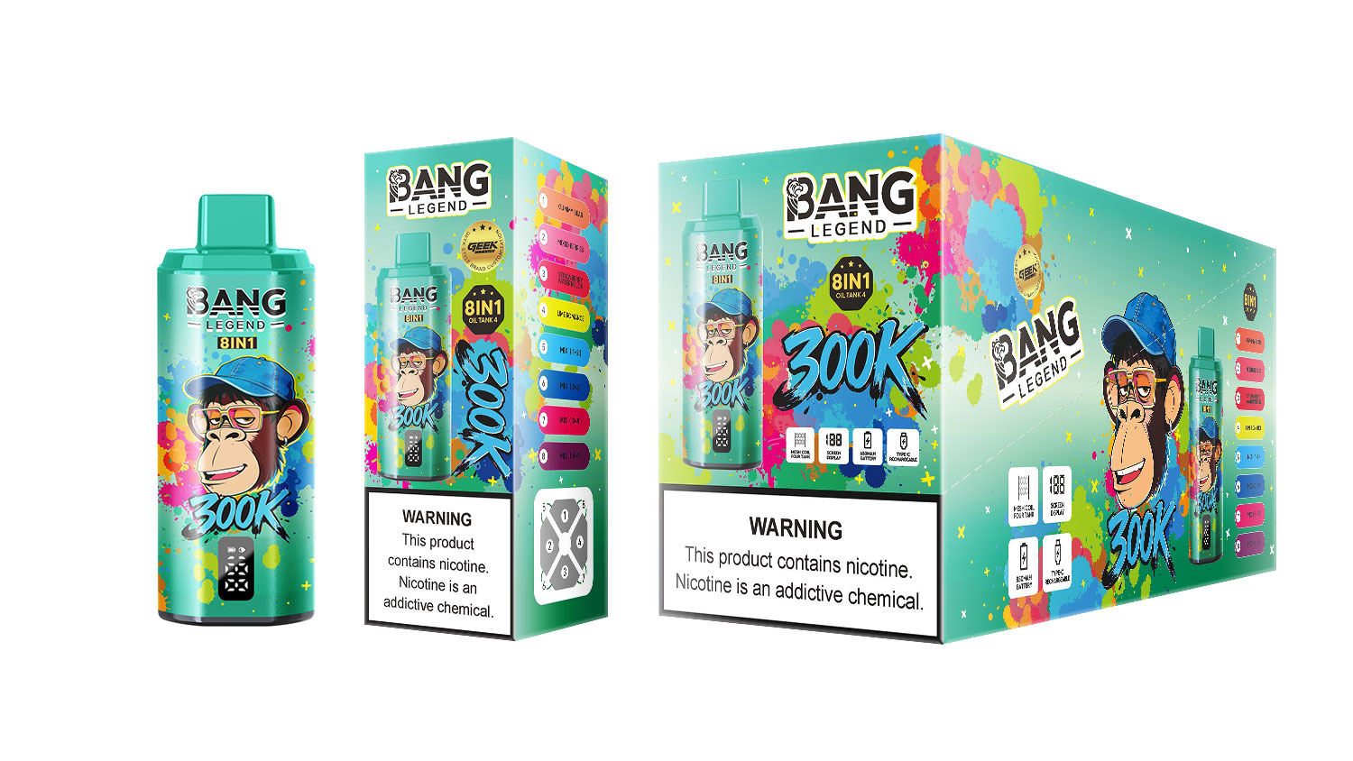 (300 000 szívás & 8 az 1‑ben) medve zselék + vegyes bogyók + eper‑görögdinnye + romantikus lime (2% nikotin) - ibangvape-Hungary