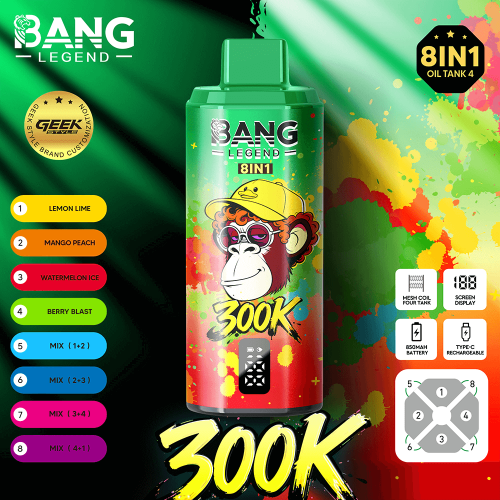 (300 000 szívás & 8 az 1‑ben) citrom‑lime + mangó‑őszibarack + jeges görögdinnye + hűs bogyók (2% nikotin) - ibangvape-Hungary