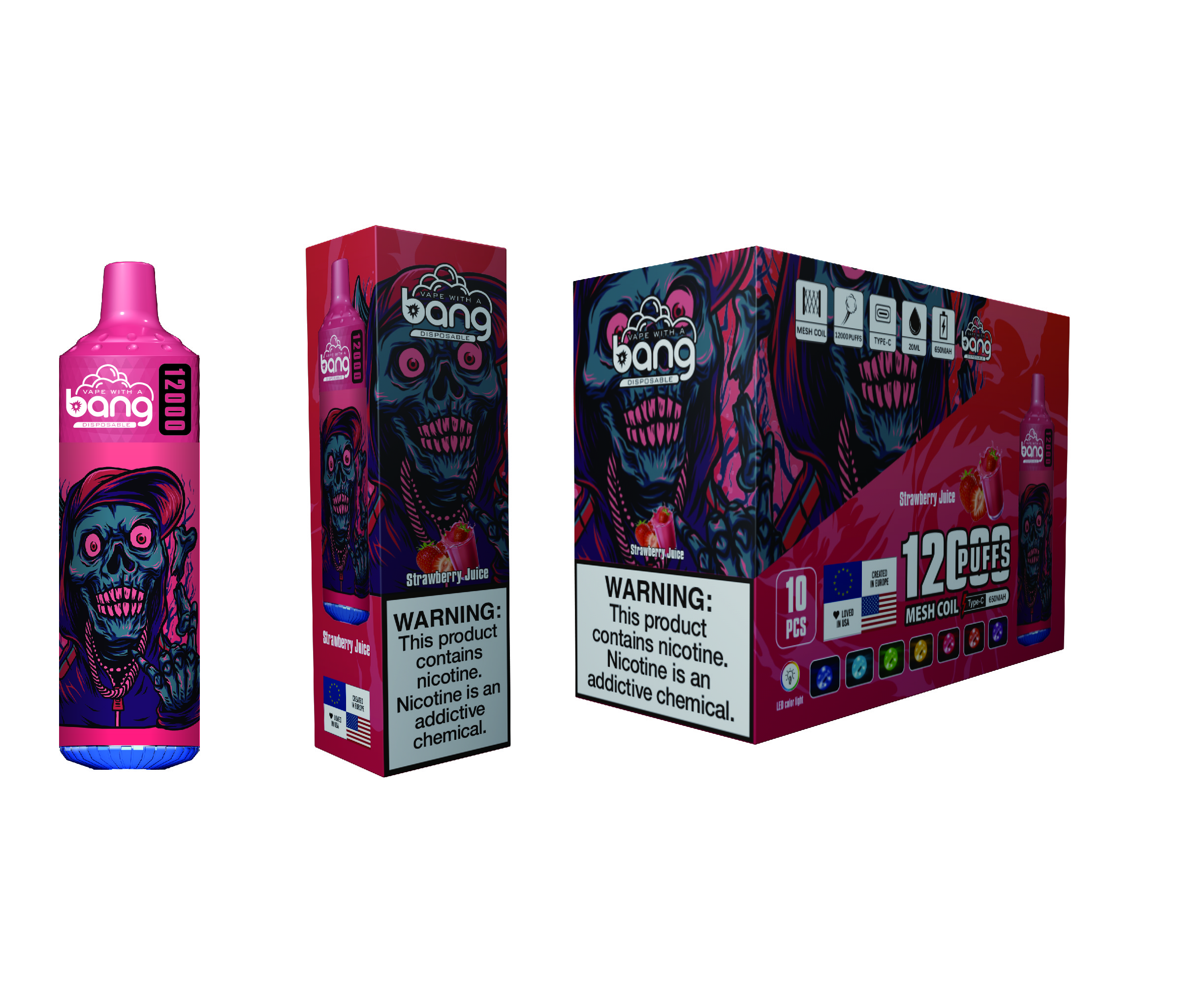 (Tornadó 12 000 szívás) eperlé (2% nikotin) - ibangvape-Hungary