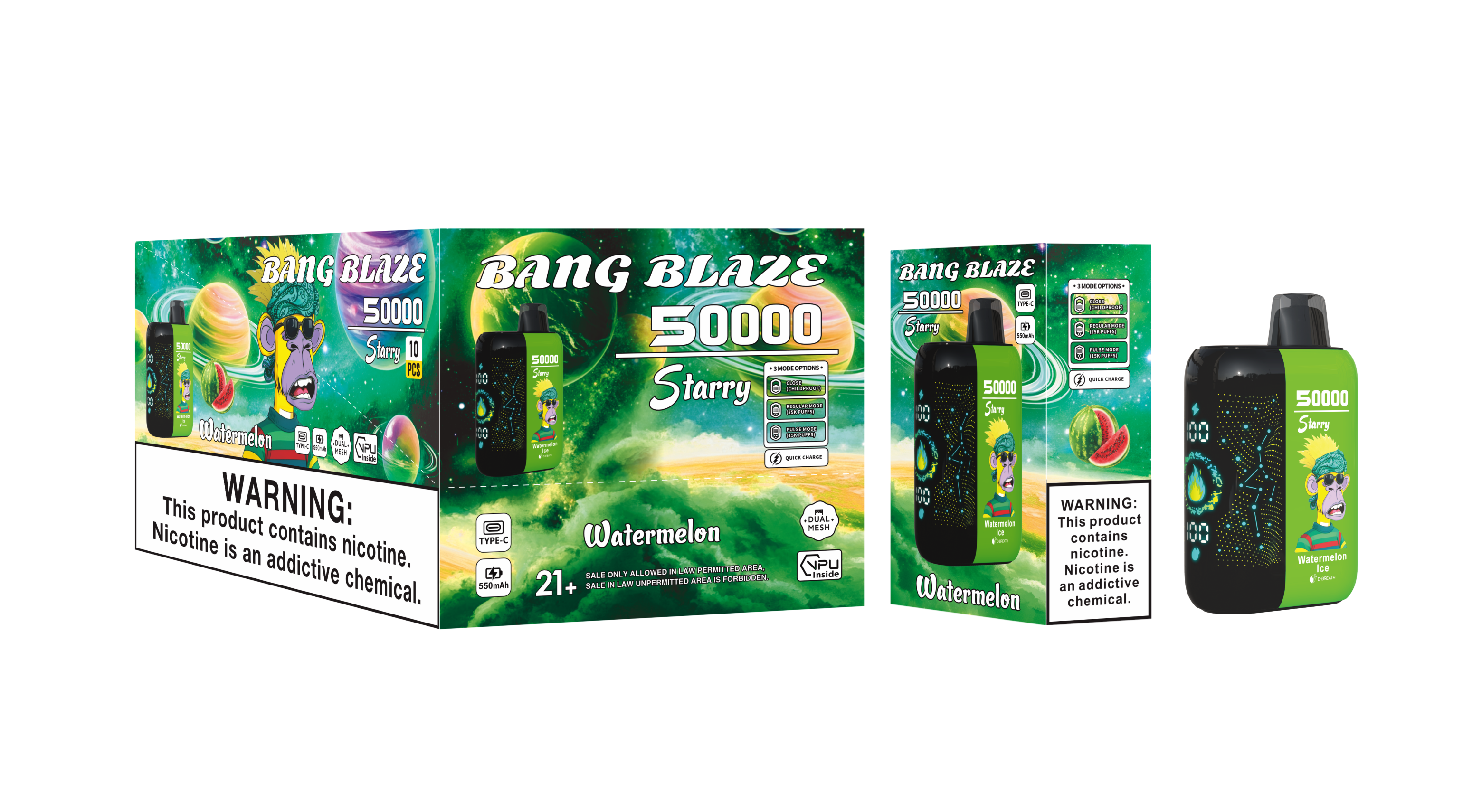 (50 000 szívás & csillagos ég) jeges görögdinnye (2% nikotin) - ibangvape-Hungary